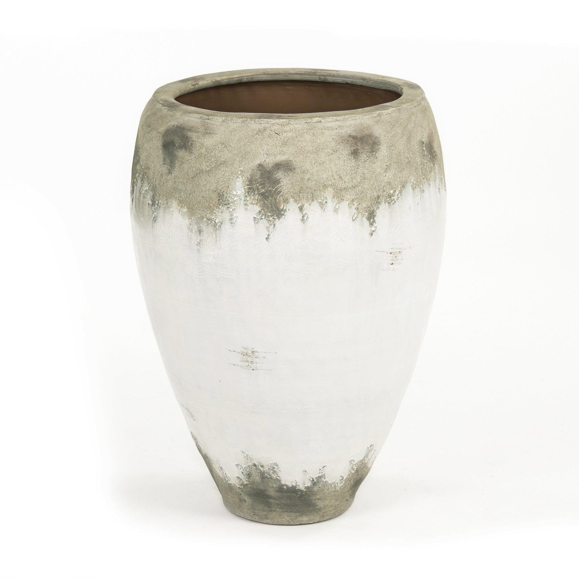 Distressed Off-White Large Vase (14A121) FredCo