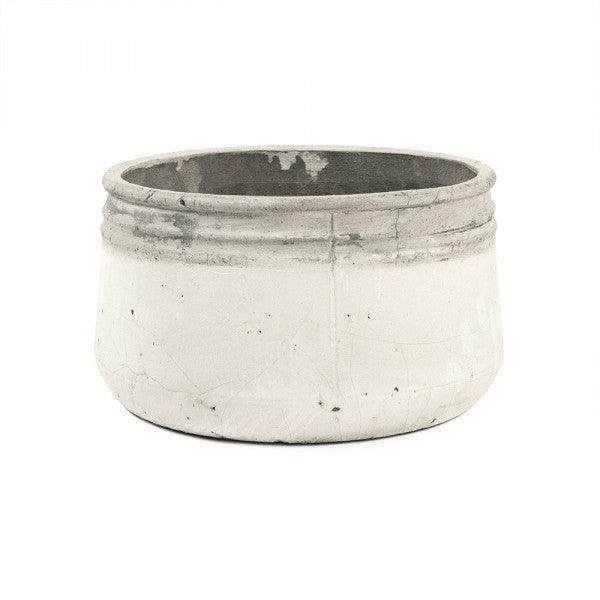 Distressed White and Gray Bowl (10041L A25A) 11.5 Inch FredCo