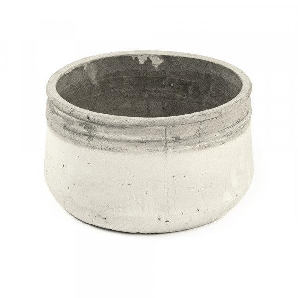Distressed White and Gray Bowl (10041L A25A) 11.5 Inch FredCo