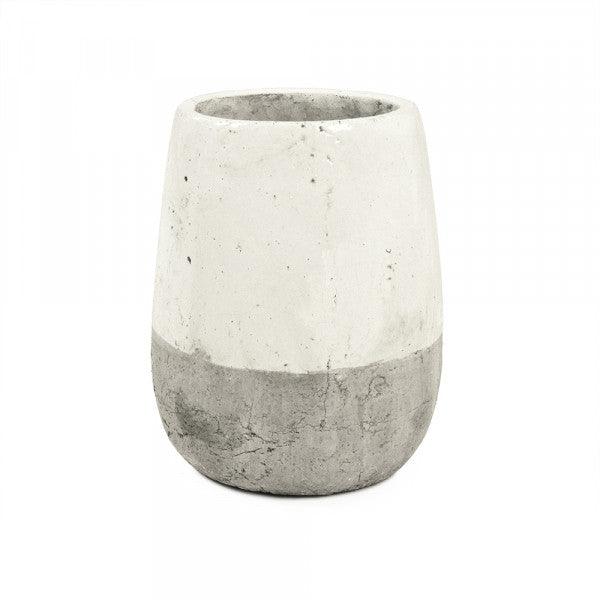 Distressed White and Gray Vase (9344S A25A) 7.5" FredCo