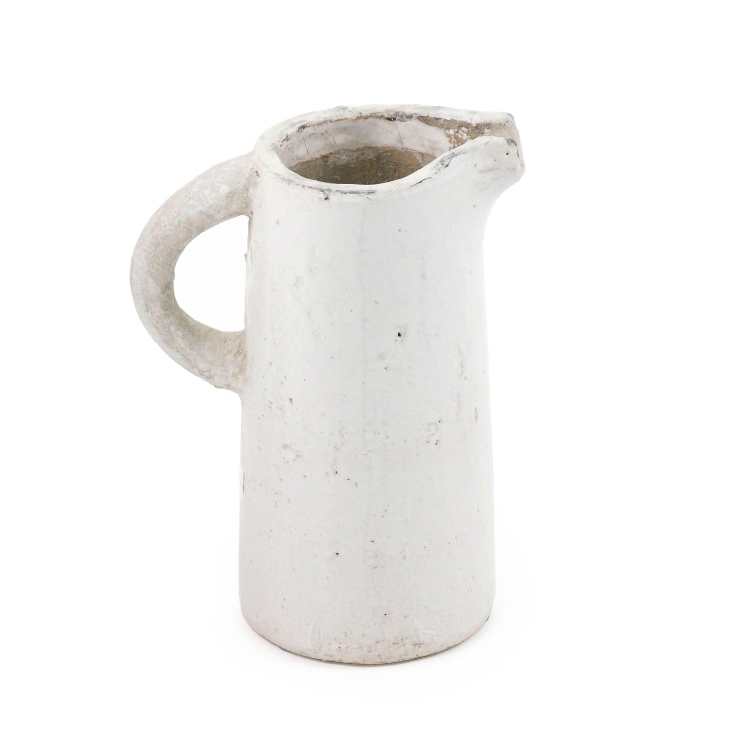 Distressed White Ceramic Pitcher (5311S) FredCo