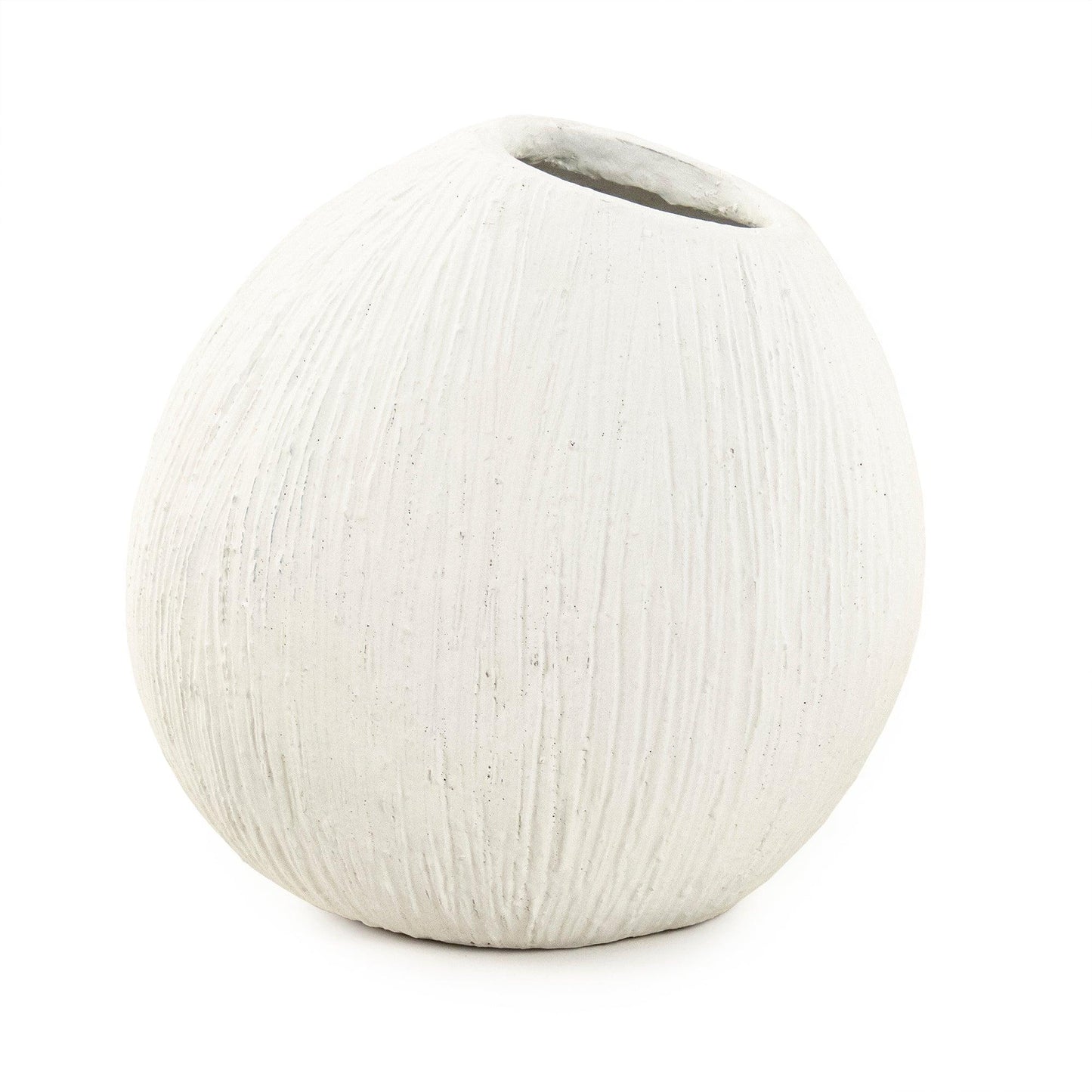 Distressed White Vase (10045L A148) FredCo