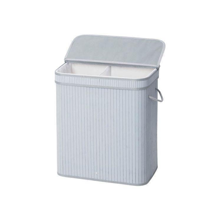 Divided Bamboo Laundry Basket FredCo