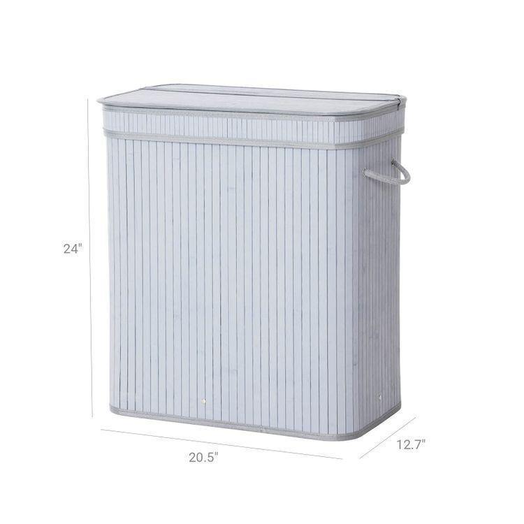 Divided Bamboo Laundry Basket FredCo