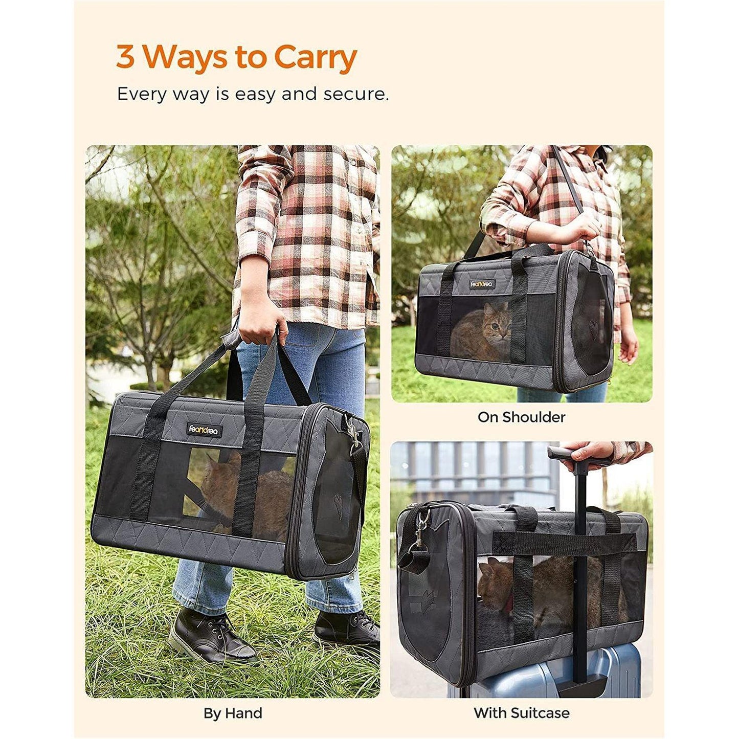 Dog Carrier for Small Dogs Gray FredCo
