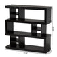 Dora Modern and Contemporary Dark Brown Finished Wood 3-Tier Geometric Bookshelf FredCo