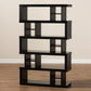 Dora Modern and Contemporary Dark Brown Finished Wood 5-Tier Geometric Bookshelf FredCo