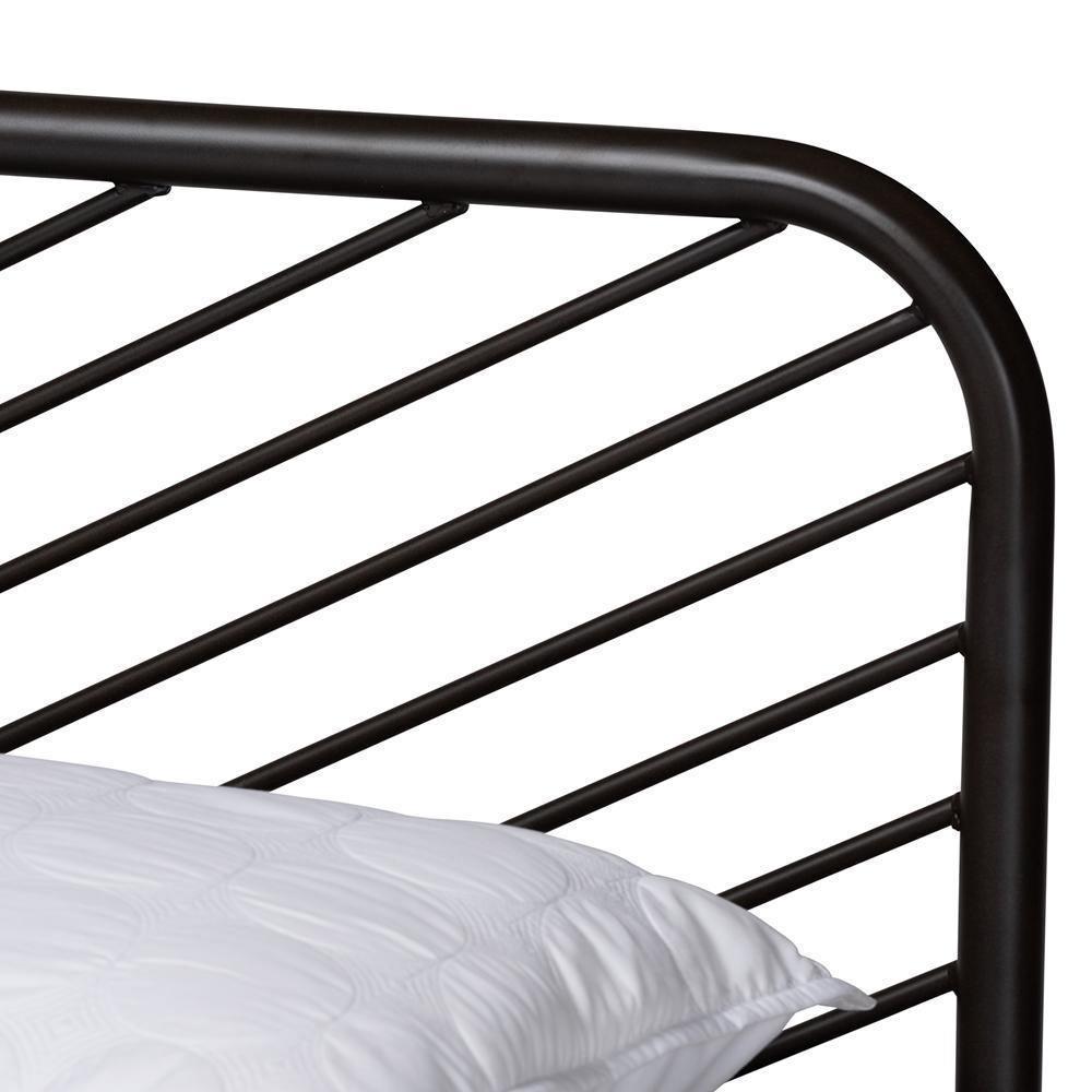 Dora Modern and Contemporary Industrial Black Finished Metal Queen Size Platform Bed FredCo