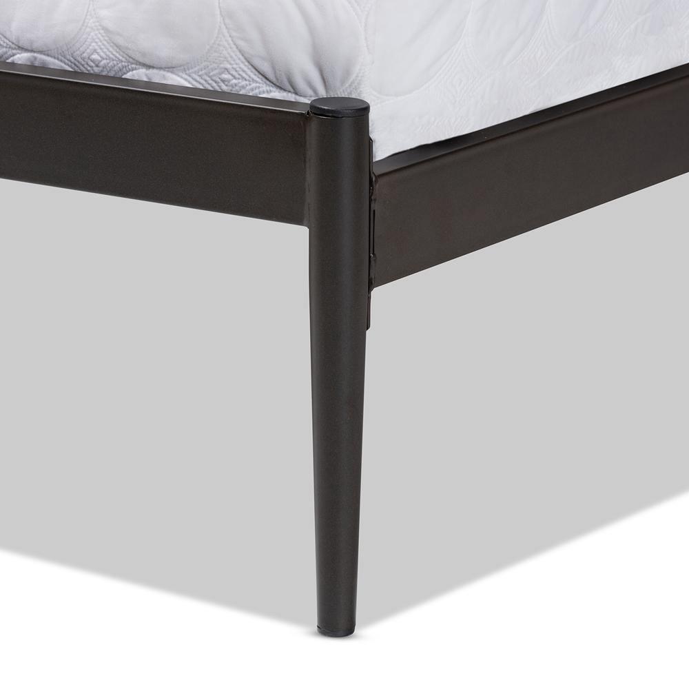 Dora Modern and Contemporary Industrial Black Finished Metal Queen Size Platform Bed FredCo