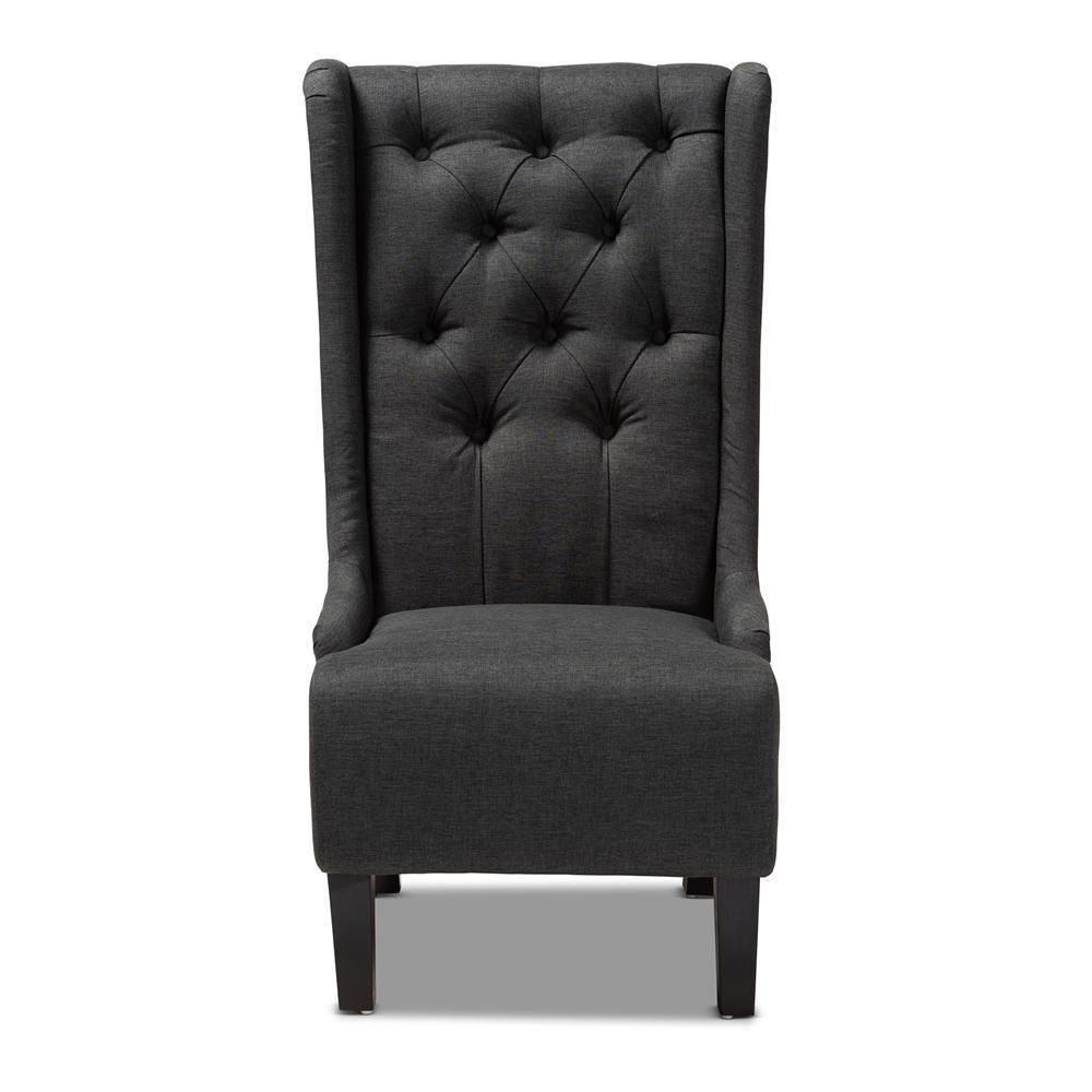 Dorais Transitional Gray Fabric Upholstered Accent Chair FredCo