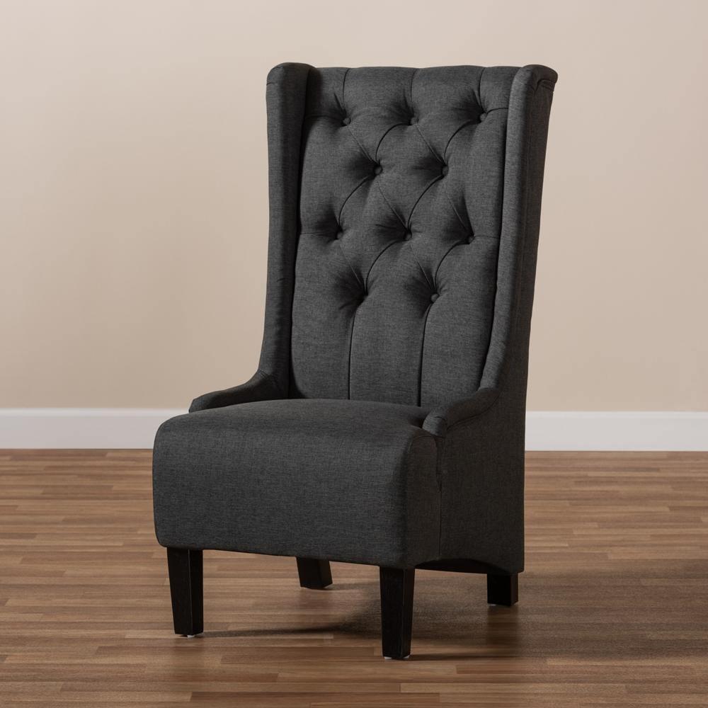 Dorais Transitional Gray Fabric Upholstered Accent Chair FredCo