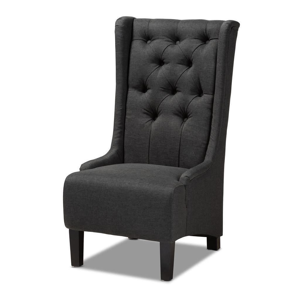 Dorais Transitional Gray Fabric Upholstered Accent Chair FredCo