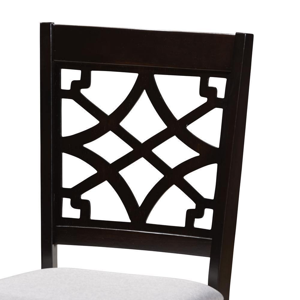 Dori Modern and Contemporary Grey Fabric Upholstered and Dark Brown Finished Wood 6-Piece Dining Set FredCo