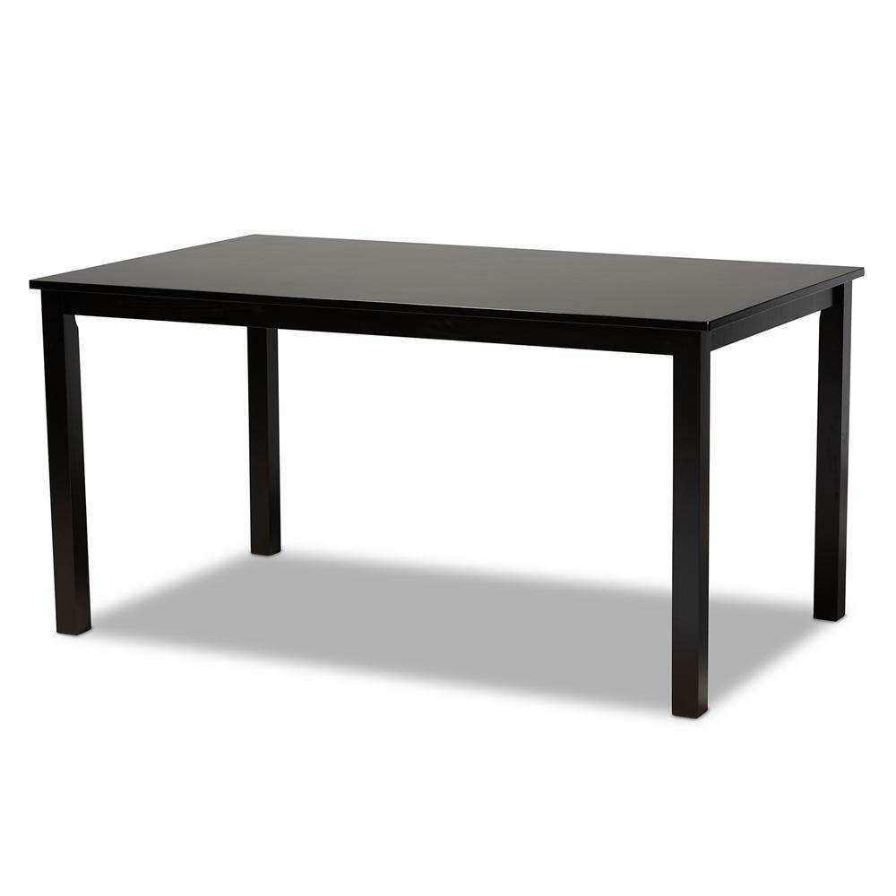 Dori Modern and Contemporary Grey Fabric Upholstered and Dark Brown Finished Wood 6-Piece Dining Set FredCo