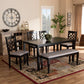 Dori Modern and Contemporary Grey Fabric Upholstered and Dark Brown Finished Wood 6-Piece Dining Set FredCo