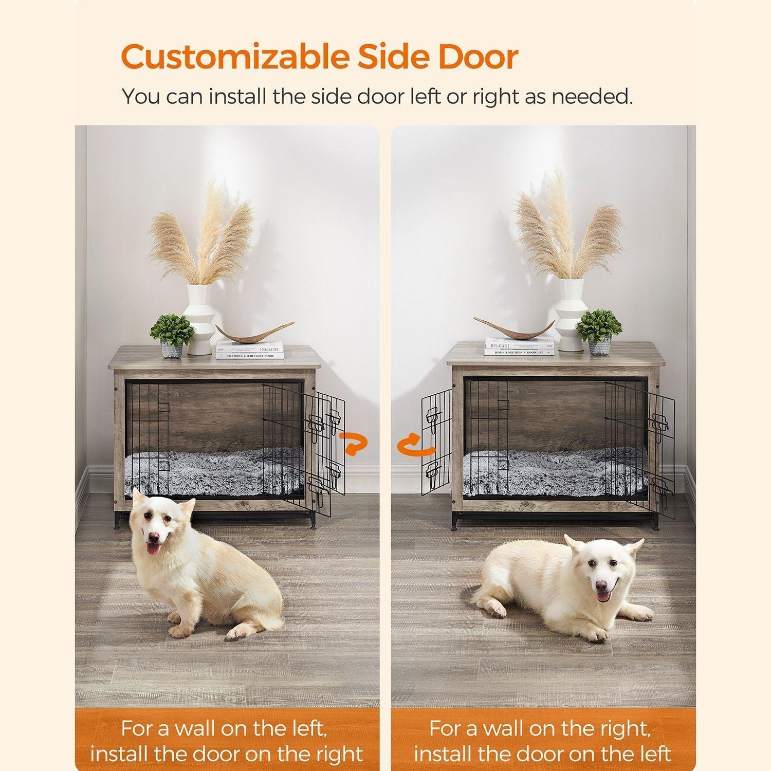 Double-Door Dog Crate, 45lb Greige FredCo