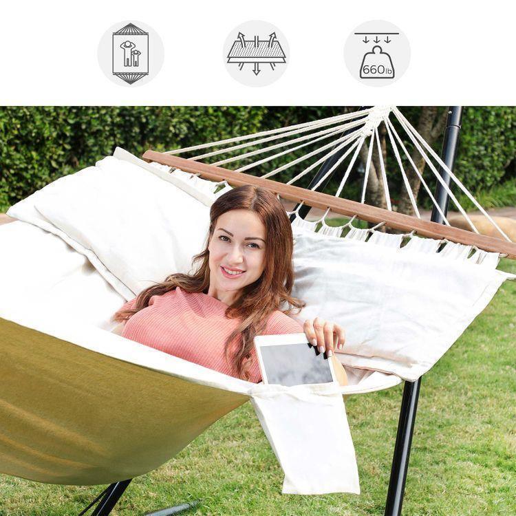 Double Hammock with 2 Pillows Beige FredCo