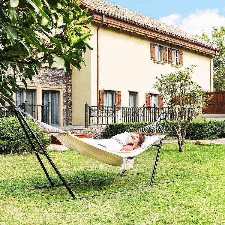 Double Hammock with 2 Pillows Beige FredCo