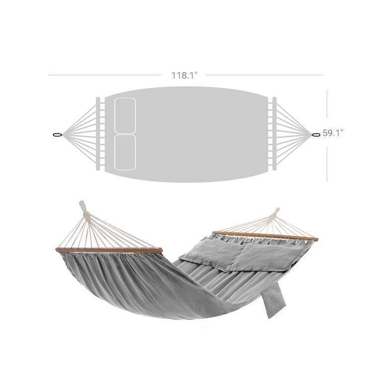 Double Hammock with 2 Pillows Gray FredCo