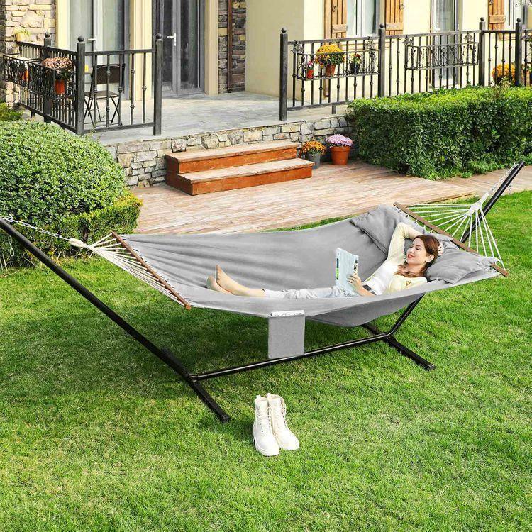 Double Hammock with 2 Pillows Gray FredCo