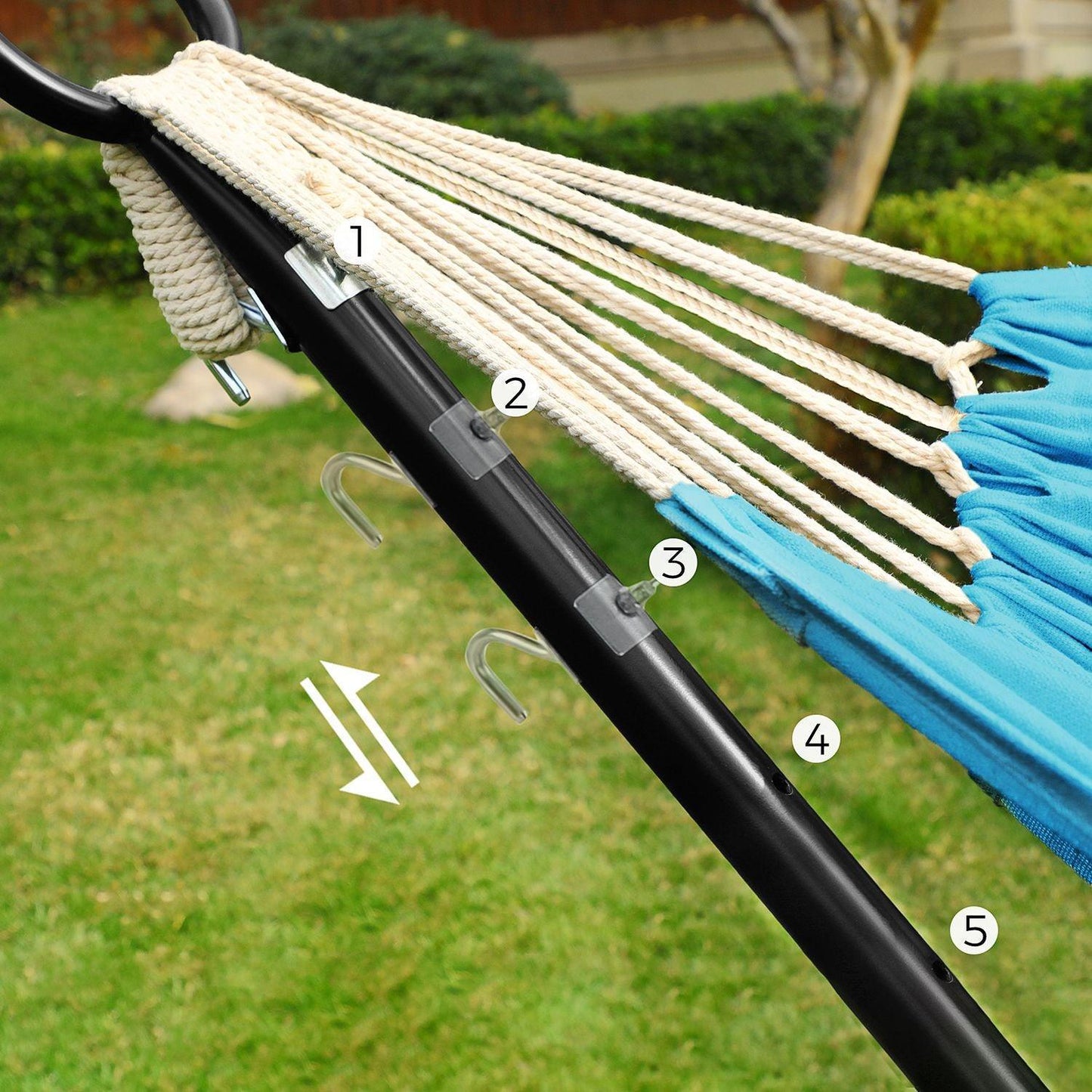 Double Hammock with Stand Turquoise FredCo