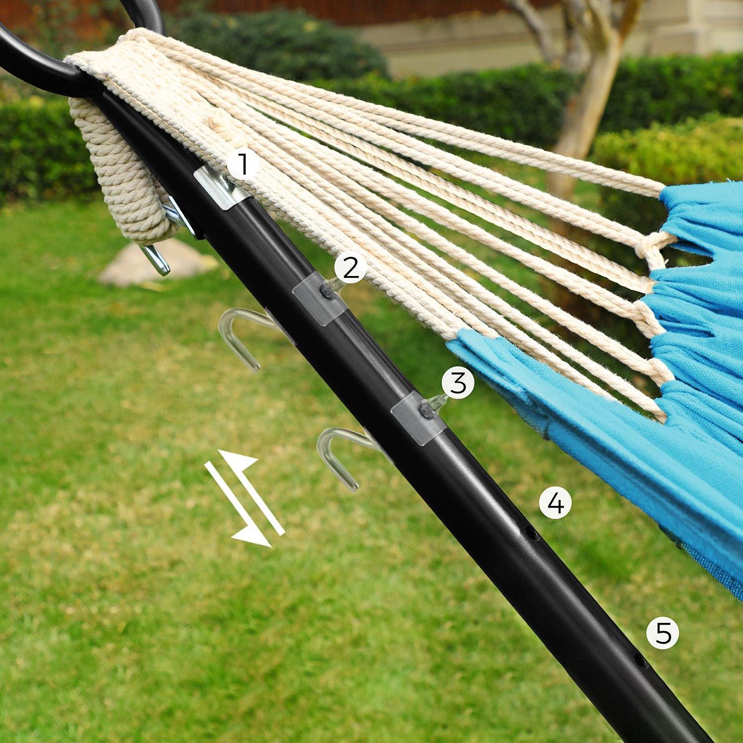 Double Hammock with Stand Turquoise FredCo