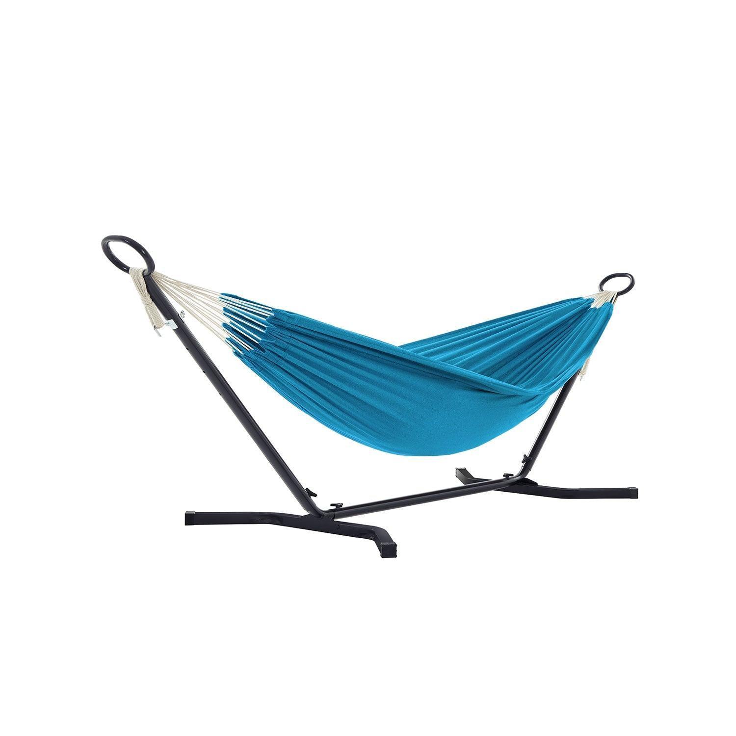 Double Hammock with Stand Turquoise FredCo