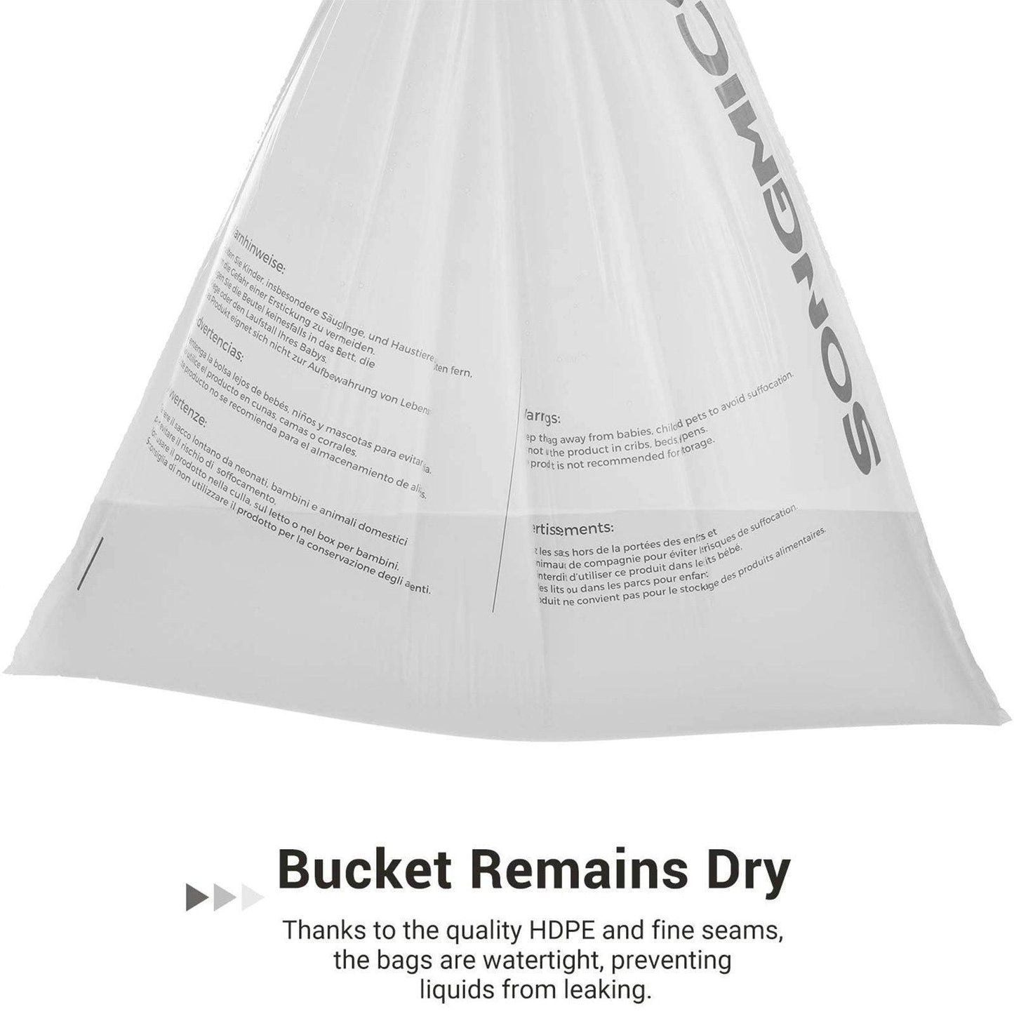 Drawstring Trash Bags White FredCo