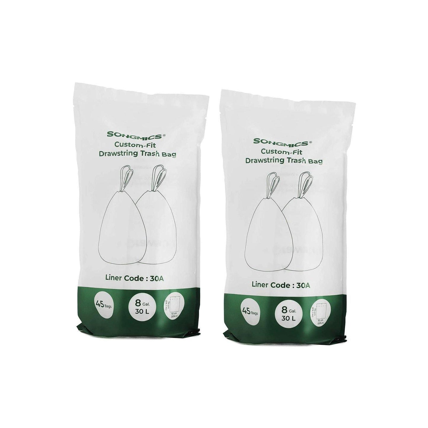 Drawstring Trash Bags White FredCo
