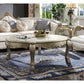 Dresden II Coffee Table (Bowed) Gold Patina & Bone FredCo