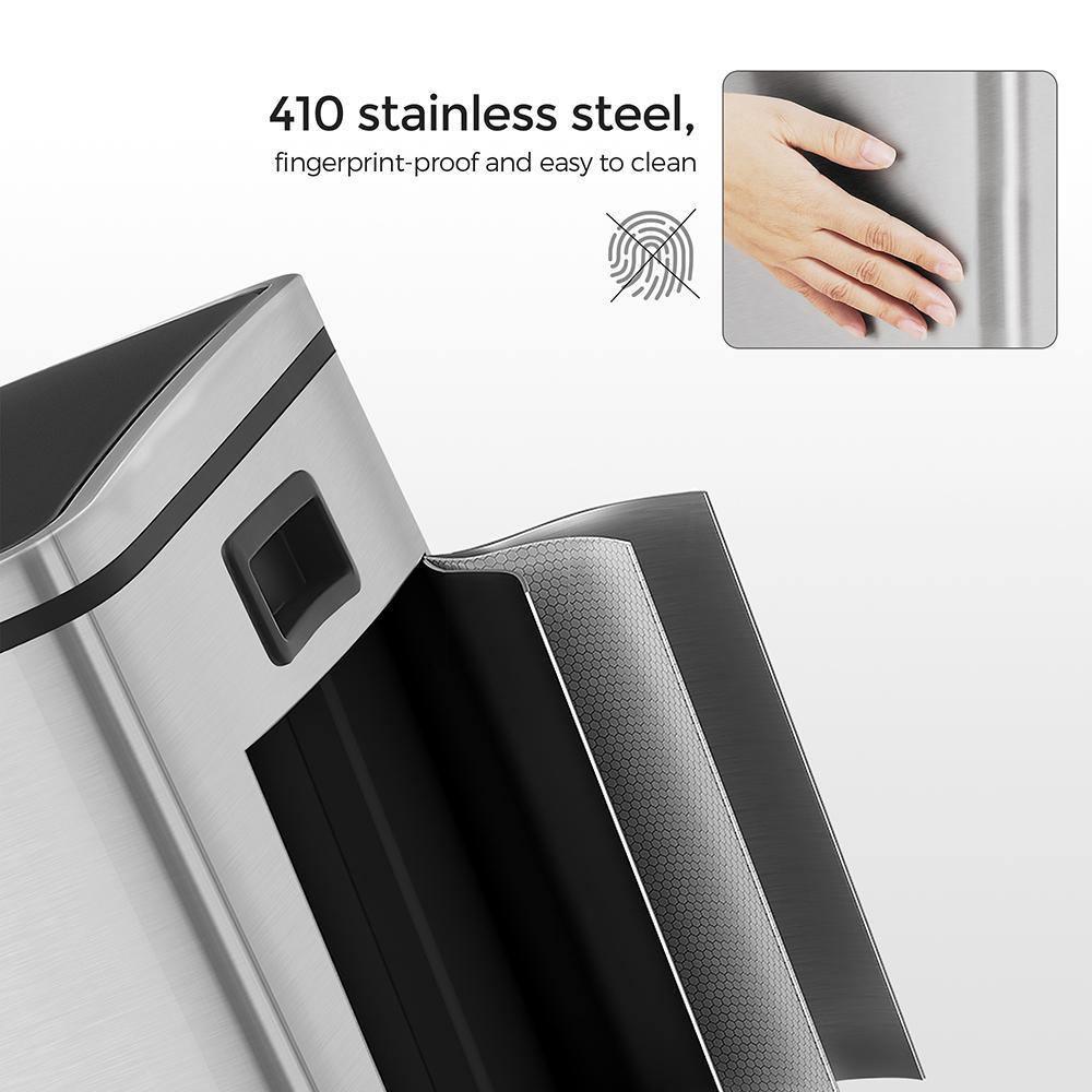Dual Trash Can Silver, 12.7 Gallon (2 x 24L) FredCo