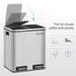 Dual Trash Can Silver, 8 Gallon (30L) FredCo