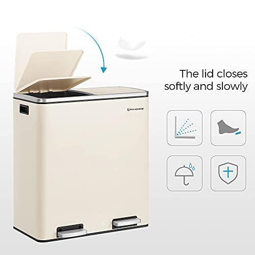 Dual Trash Garbage Can Cloud White FredCo