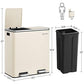 Dual Trash Garbage Can Cloud White FredCo