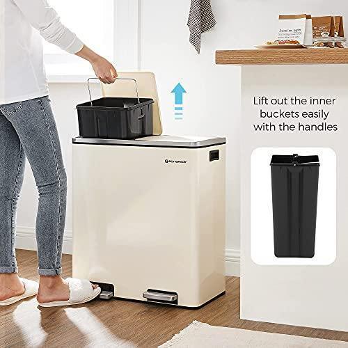 Dual Trash Garbage Can Cloud White FredCo