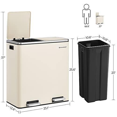 Dual Trash Garbage Can Cloud White FredCo