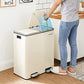 Dual Trash Garbage Can Cloud White FredCo