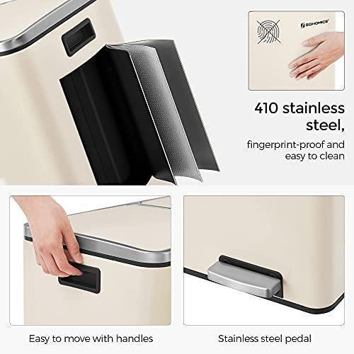 Dual Trash Garbage Can Cloud White FredCo
