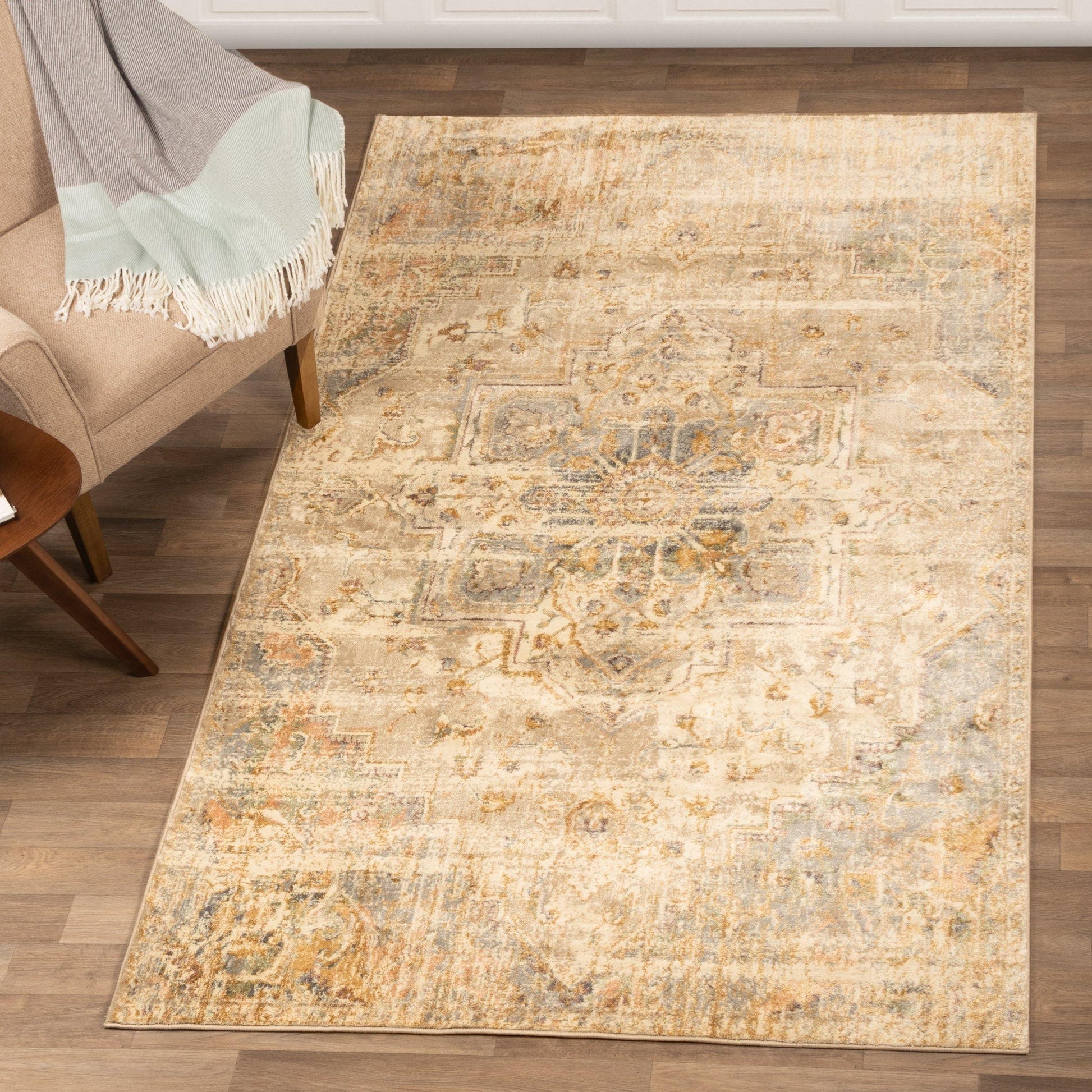 Duard Transitional Distressed Sheen Finish Rug FredCo