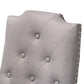 Dylin Modern and ContemporaryGray Fabric Upholstered Button Tufted Wood Dining Chair Set of 2 FredCo