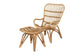 Earvin Modern Bohemian Natural Brown Rattan 2-Piece Armchair and Footstool Set FredCo