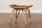 Earvin Modern Bohemian Natural Brown Rattan Footstool FredCo