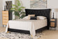 Easton Contemporary Glam and Luxe Black Velvet and Gold Metal Queen Size Panel Bed FredCo