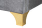 Easton Contemporary Glam and Luxe Grey Velvet and Gold Metal Queen Size Panel Bed FredCo