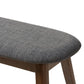 Easton Mid-Century Modern Dark Grey Fabric Upholstered Walnut Finished Wood Bench FredCo