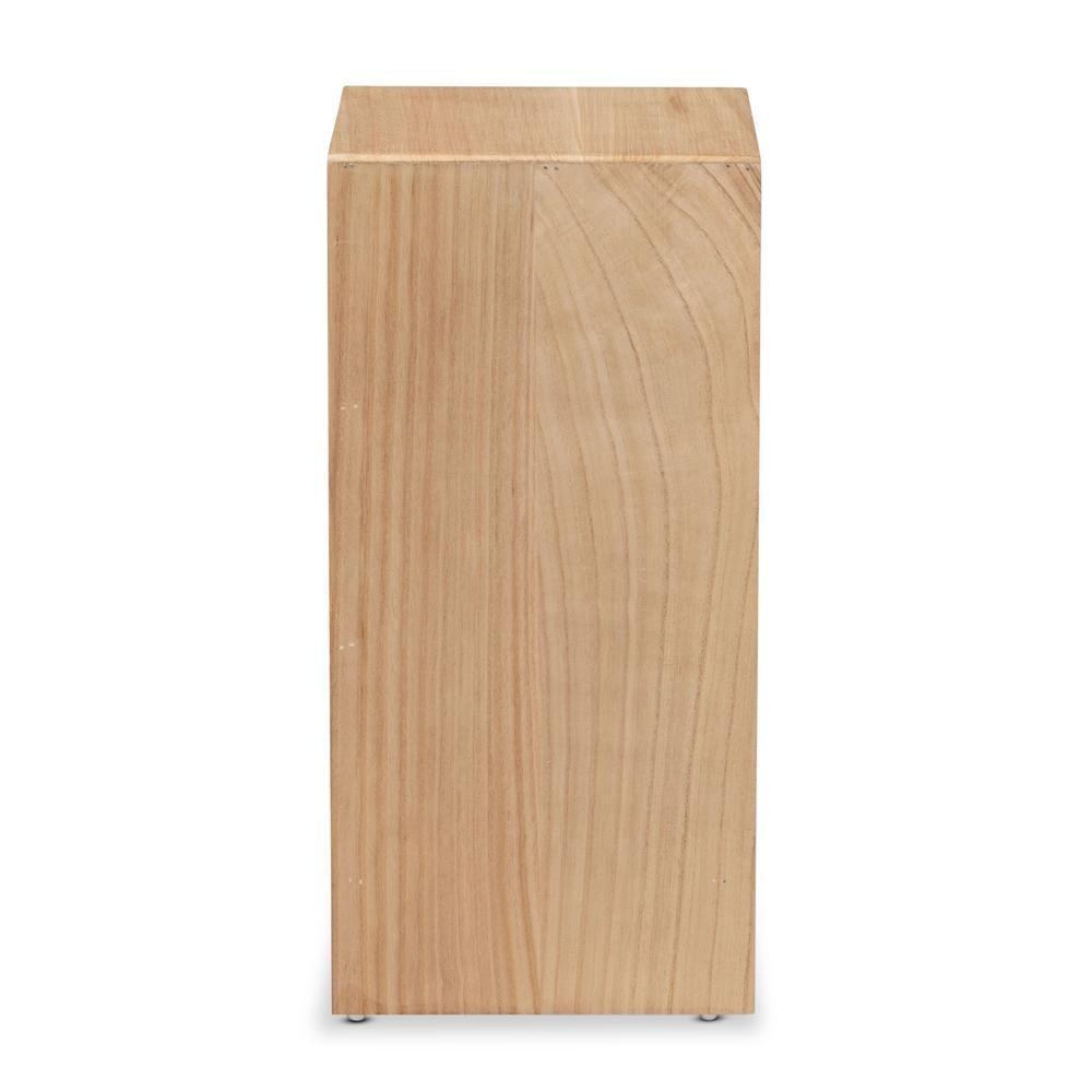 Eben Modern and Contmeporary Two-Tone White and Oak Brown Finished Wood 3-Drawer Storage Cabinet FredCo