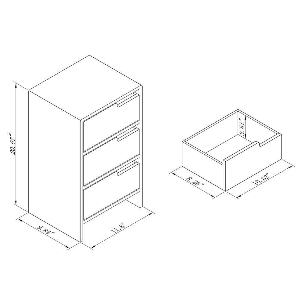 Eben Modern and Contmeporary Two-Tone White and Oak Brown Finished Wood 3-Drawer Storage Cabinet FredCo