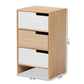 Eben Modern and Contmeporary Two-Tone White and Oak Brown Finished Wood 3-Drawer Storage Cabinet FredCo