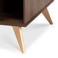Edel Mid-Century Modern Walnut Brown and Gold Finished Wood Coffee Table FredCo
