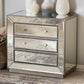 Edeline Hollywood Regency Glamour Style Mirrored 3-Drawer Chest FredCo